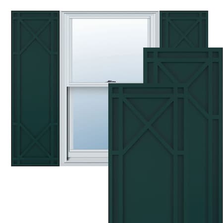 True Fit PVC Bungalow Fixed Mount Shutters, Thermal Green, 18W X 80H